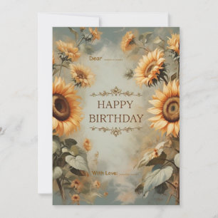 Cartes Pour Fêtes Annuelles Fleurs Solaires Personnalisées Anniversaires Flora