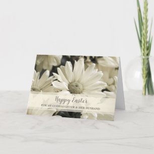 Cartes Pour Fêtes Annuelles Fleurs Vintage Joyeuses Pâques filleule & mari