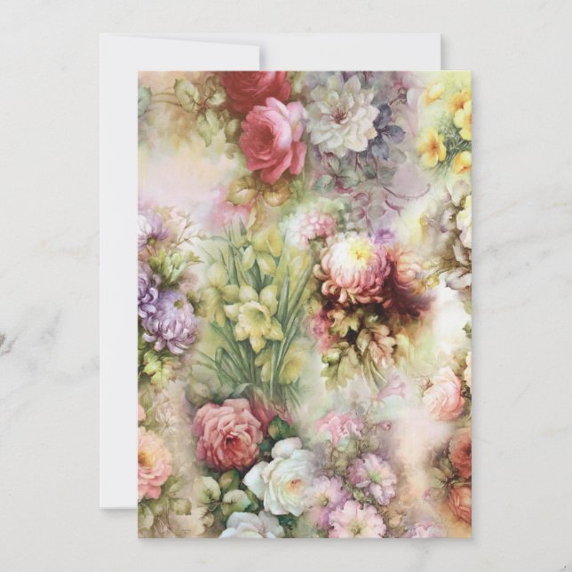 Cartes Pour Fêtes Annuelles Fleurs vintages (Devant)