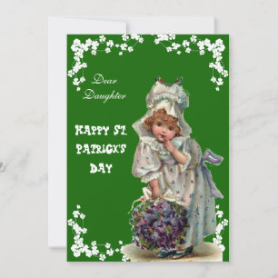 Cartes Pour Fêtes Annuelles Fleurs vintages Bonne Fille Jour de la Saint Patri