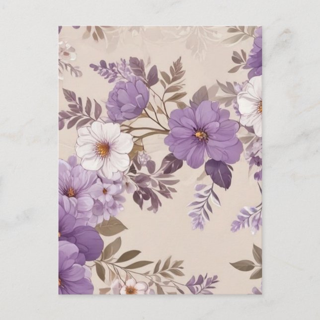 Cartes Pour Fêtes Annuelles Fleurs violettes (Devant)
