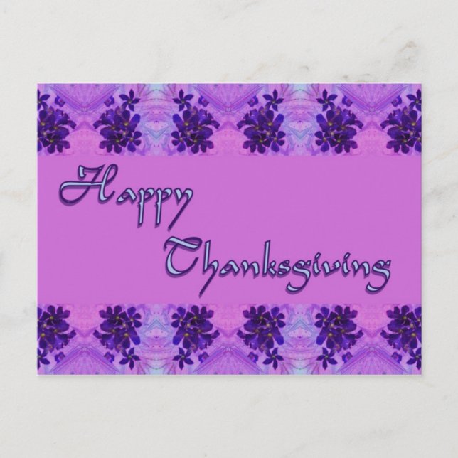 Cartes Pour Fêtes Annuelles Fleurs violettes bons thanksgivings (Devant)