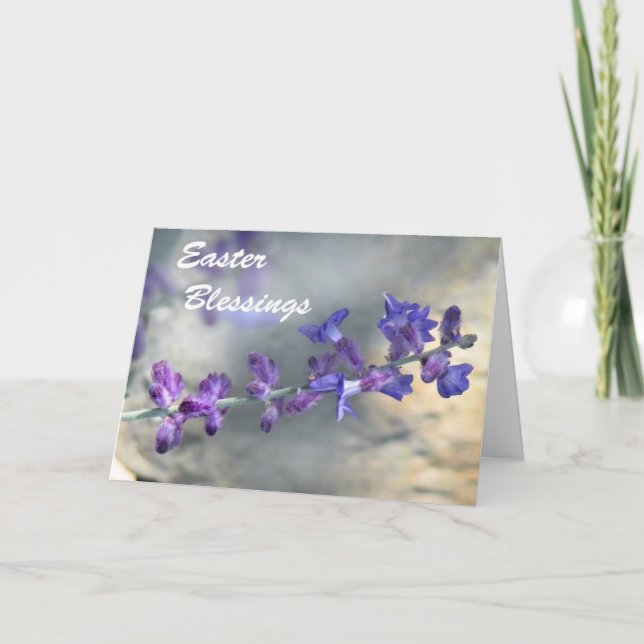 Cartes Pour Fêtes Annuelles Fleurs violettes Pâques (Devant)