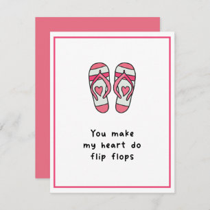 Cartes Pour Fêtes Annuelles Flip Flops Coeur Cute Rose Valentines Day