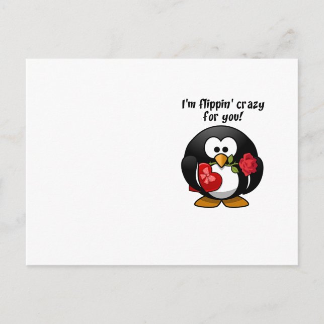 Cartes Pour Fêtes Annuelles Flipping Crazy for You Saint Valentin Penguin (Devant)