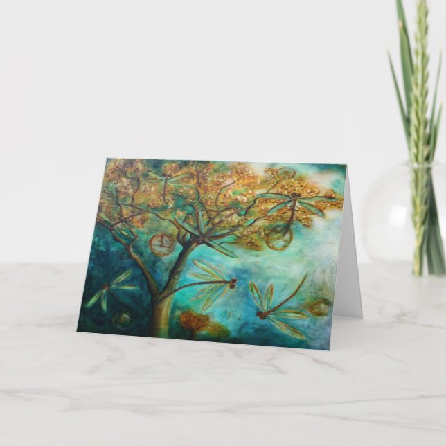 Cartes Pour Fêtes Annuelles Flirt de libellule (Devant)