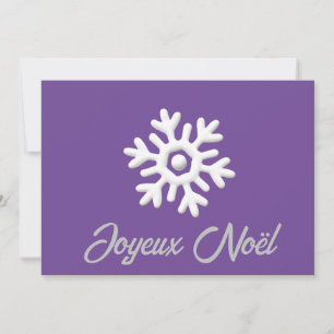 Cartes Pour Fêtes Annuelles Flocon blanc violet Joyeux Noël