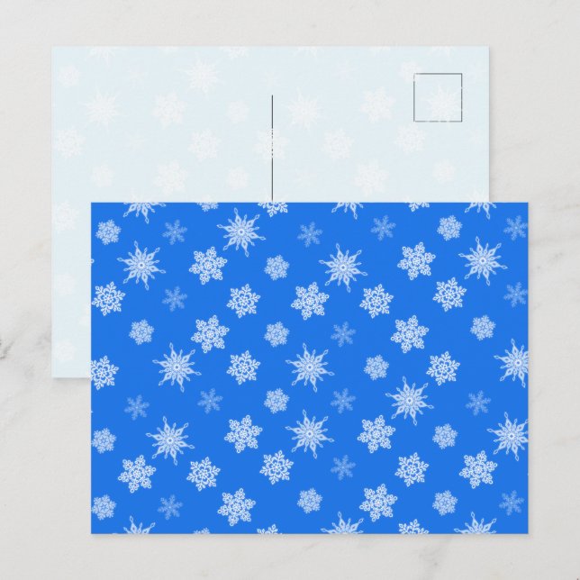 Cartes Pour Fêtes Annuelles Flocon de neige (Devant / Derrière)