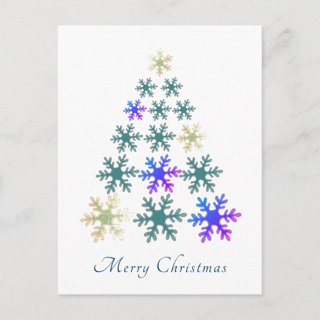 Cartes Pour Fêtes Annuelles Flocon de neige Arbre de Noël Joyeux Noël (Devant)