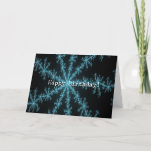 Cartes Pour Fêtes Annuelles Flocon de neige bleu Abstact, Anniversaire
