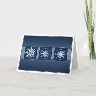 Cartes Pour Fêtes Annuelles Flocon de neige bleu Nouvel An