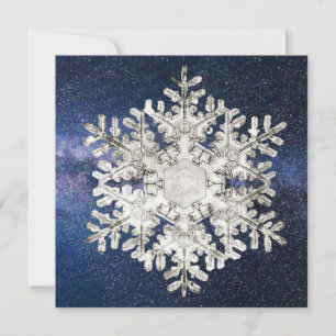 Cartes Pour Fêtes Annuelles Flocon de Neige Cristal Géométrique Solstice d'Hiv