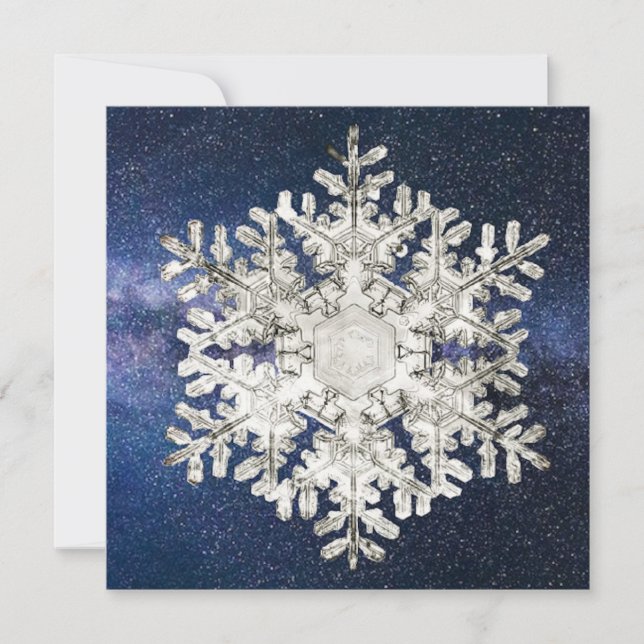 Cartes Pour Fêtes Annuelles Flocon de neige de cristal géométrique au solstice (Devant)