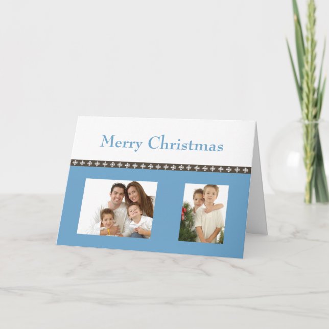 Cartes Pour Fêtes Annuelles Flocon de neige de Noël (bleu) (Devant)