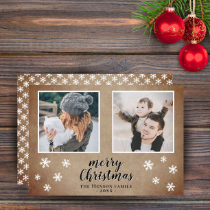 Cartes Pour Fêtes Annuelles Flocon de neige de Noël joyeux pour photo de famil