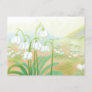 Cartes Pour Fêtes Annuelles Flocon de neige de printemps, Leucojum vernum Illu
