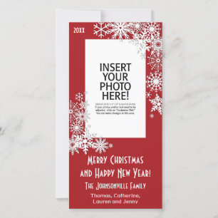 Cartes Pour Fêtes Annuelles Flocon de neige de vacances de Noël
