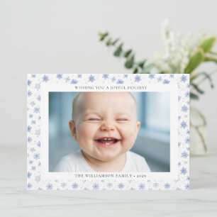 Cartes Pour Fêtes Annuelles Flocon de neige élégant moderne Photo Noël 