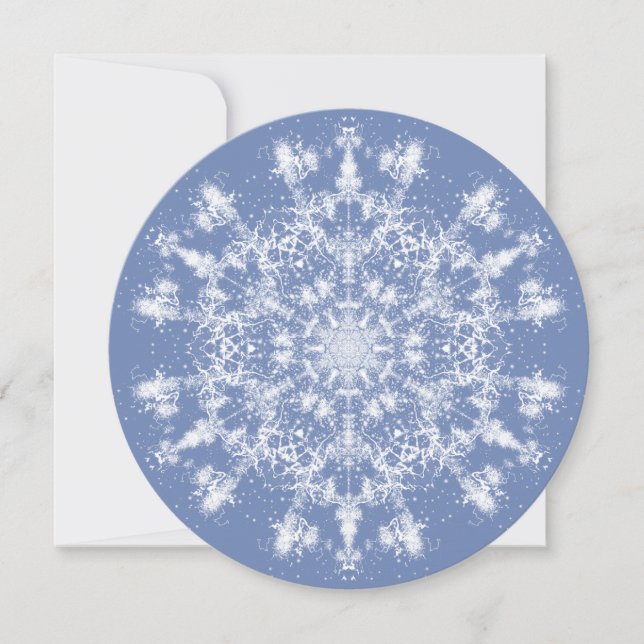 Cartes Pour Fêtes Annuelles Flocon de neige fractionné en dentelle Abstraite s (Devant)