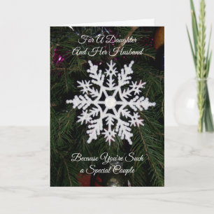 Cartes Pour Fêtes Annuelles Flocon de neige - Mari de fille Noël personnalisé