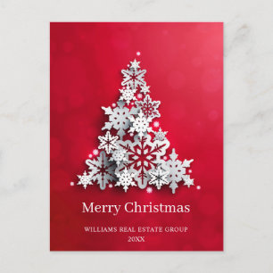 Cartes Pour Fêtes Annuelles Flocon de neige moderne Arbre de Noël Accueil d'en