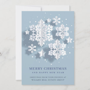 Cartes Pour Fêtes Annuelles Flocon de neige moderne Noël Accueil d'entreprise