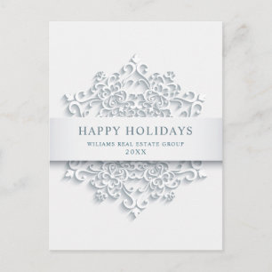 Cartes Pour Fêtes Annuelles Flocon de neige moderne Noël Accueil d'entreprise