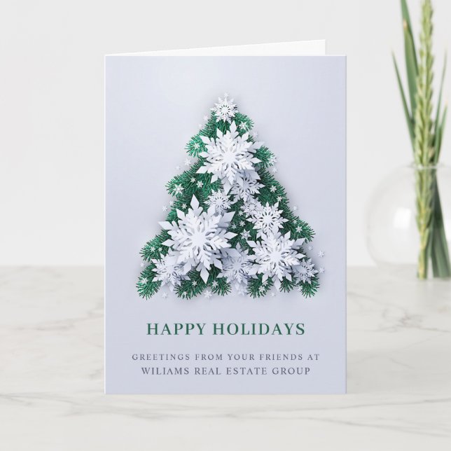 Cartes Pour Fêtes Annuelles Flocon de neige moderne Noël Accueil d'entreprise (Devant)