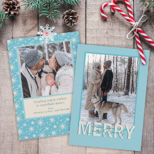 Cartes Pour Fêtes Annuelles Flocon de neige Noël Fêtes Whimssic Photo mignonne