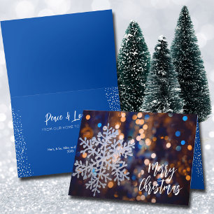 Cartes Pour Fêtes Annuelles Flocon de neige Noël plié