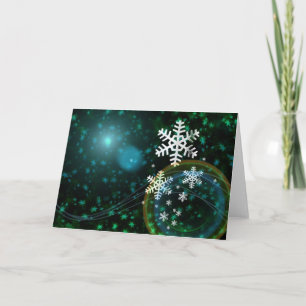 Cartes Pour Fêtes Annuelles Flocon de neige numérique Nature Hiver Paix Amour