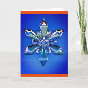 Cartes Pour Fêtes Annuelles Flocon de neige Ornement Noël Fête Bleu