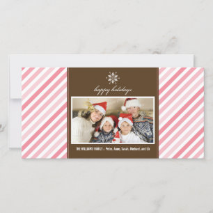 Cartes Pour Fêtes Annuelles Flocon de neige Ribbon Family Holiday Photocard (r