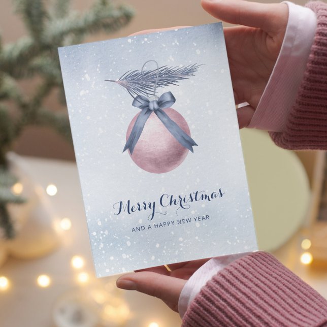 Cartes Pour Fêtes Annuelles Flocon de neige rose ornement Noël non photo (Créateur téléchargé)