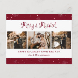 Cartes Pour Fêtes Annuelles Flocon de neige rouge Botanique Photo de mariage c
