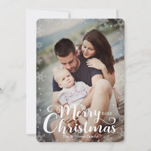 Cartes Pour Fêtes Annuelles Flocon de neige simple Joyeux Noël à saigner