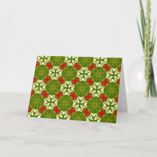 Cartes Pour Fêtes Annuelles Flocon de neige vert rouge NT de Noël d'or chic