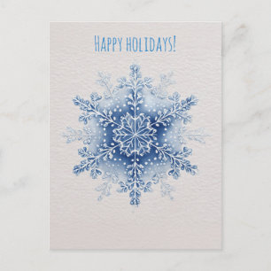 Cartes Pour Fêtes Annuelles Flocon de Noël à l'aquarelle 