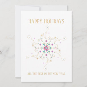 Cartes Pour Fêtes Annuelles Flocon Élégant Joyeuses Fêtes Entreprise