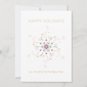 Cartes Pour Fêtes Annuelles Flocon Élégant Joyeuses Fêtes Personnalisées