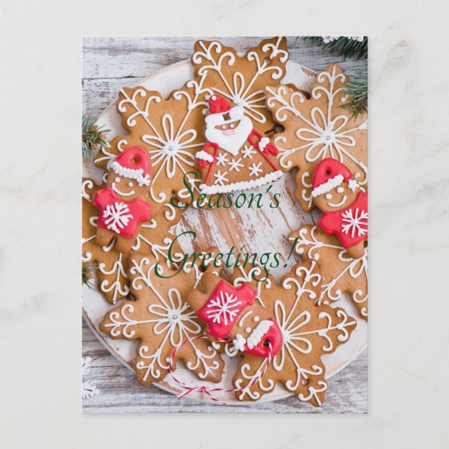 Cartes Pour Fêtes Annuelles flocons de neige biscuits de Noël (Devant)