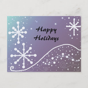 Cartes Pour Fêtes Annuelles Flocons de neige blancs dansants