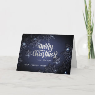 Cartes Pour Fêtes Annuelles Flocons de neige bleus de Noël