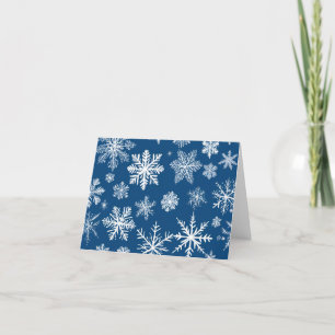 Cartes Pour Fêtes Annuelles Flocons de neige bleus d'hiver
