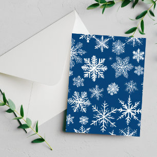 Cartes Pour Fêtes Annuelles Flocons de Neige Bleus Hiver
