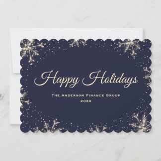 Cartes Pour Fêtes Annuelles Flocons de neige bleus pour les entreprises