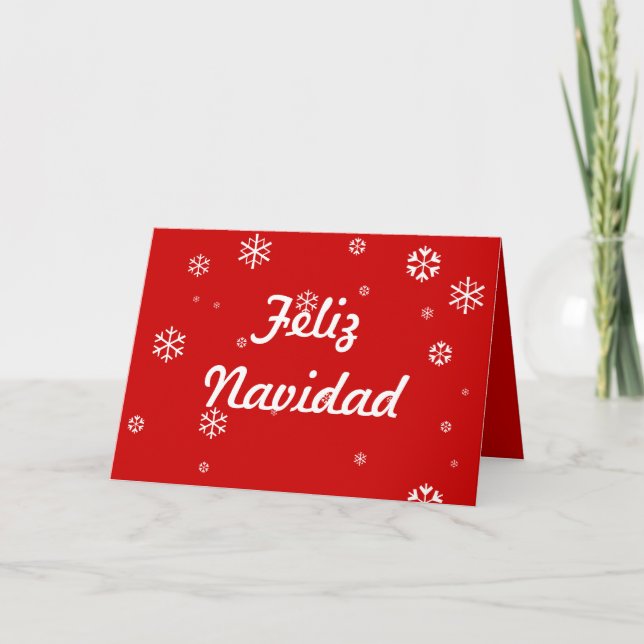 Cartes Pour Fêtes Annuelles Flocons de neige de Feliz Navidad (Devant)
