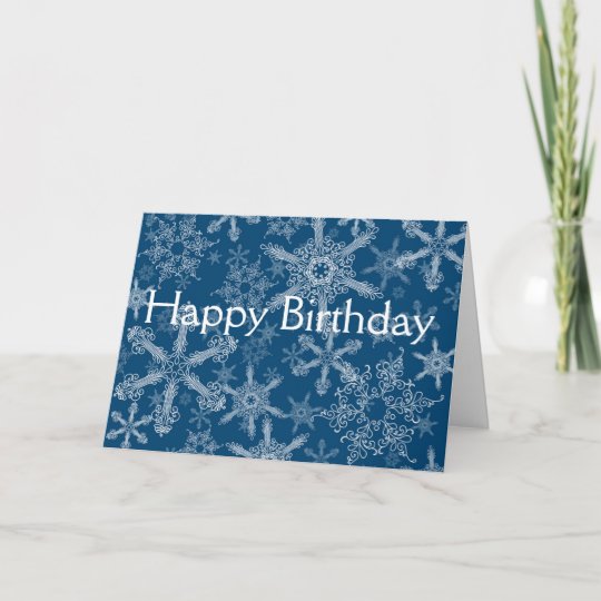 Cartes Pour Fetes Annuelles Flocons De Neige De Joyeux Anniversaire Zazzle Fr