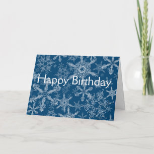 Cartes Pour Fêtes Annuelles Flocons de neige de joyeux anniversaire