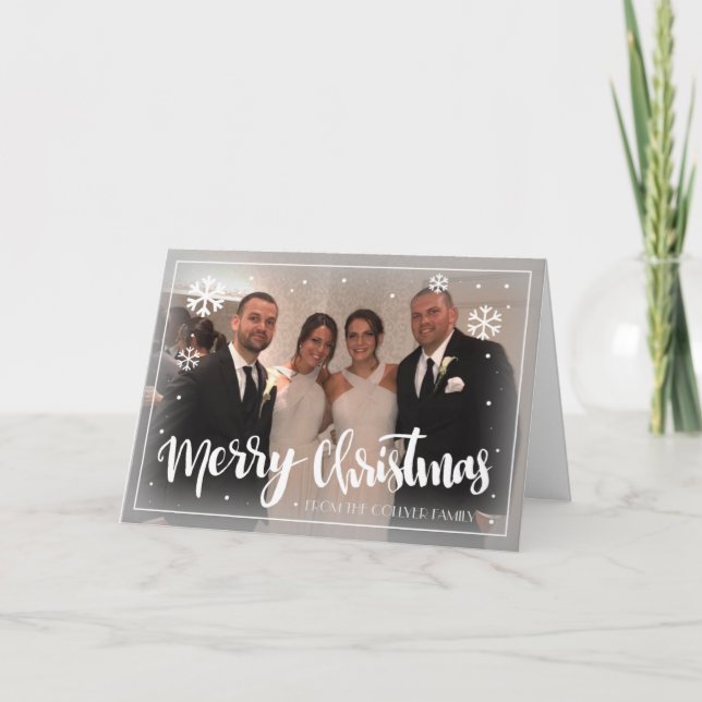 Cartes Pour Fêtes Annuelles Flocons de neige de Joyeux Noël (Devant)